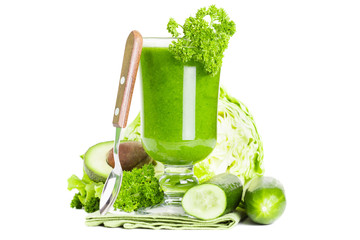 Healthy green juice smoothie