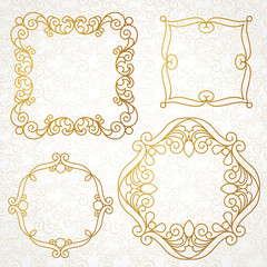 Elegant elements for frame design in Eastern style.