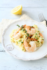 Couscous with shrimp