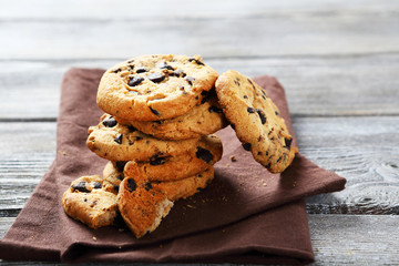 Tasty cookies with chocolate chips