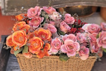 Beautiful rose of artificial flowers