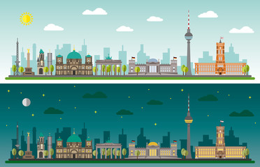 Skyline of Berlin by day and night © GabiWolf
