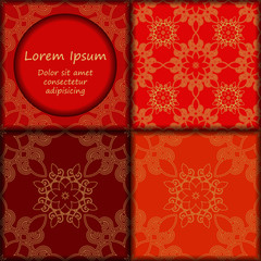 card. poster, brochure template with oriental flower. armenian o