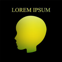 head silhouette. blurred design. vector