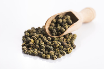 Whole Green Pepper On White Background