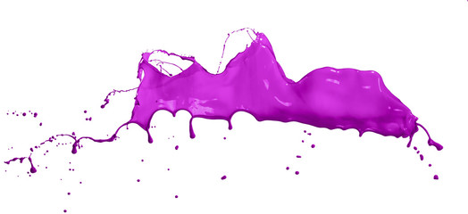 Obraz premium Pink paint splashing isolated on white background