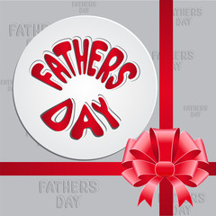gift card template with bow. fathers day design.vector