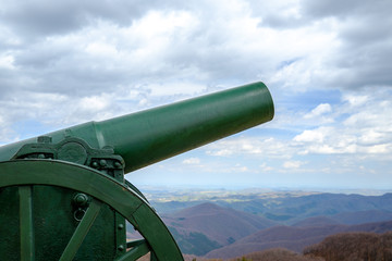 Cannon and mountains