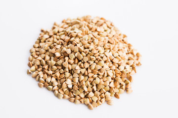Buckwheat on a white background