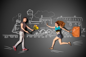 At the railway station.