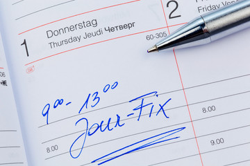 Obraz premium Eintrag im Kalender: Jour Fix