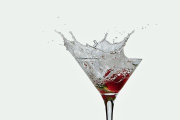 strawberry cocktail drink with splash