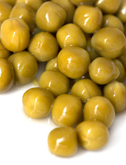 Marinated green peas on a white background