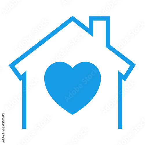"Icono aislado casa corazon azul" Stock photo and royaltyfree images