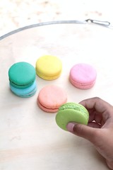 French macaroons multi colorful is delicious
