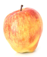 red and yellow apples on a white background