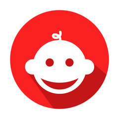 Icono redondo niño con sombra rojo