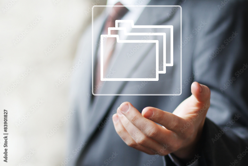 Poster business button file folder icon web.