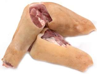 fresh pork on a white background