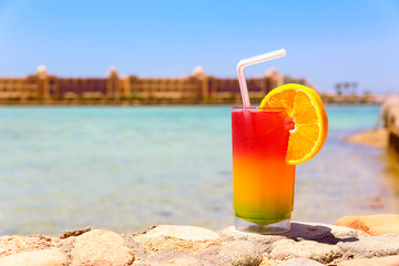 Bocal of colorful cocktail