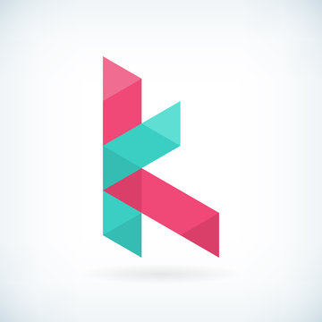Modern letter K icon flat design element template