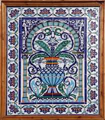 Panel with floral and architectural motifs