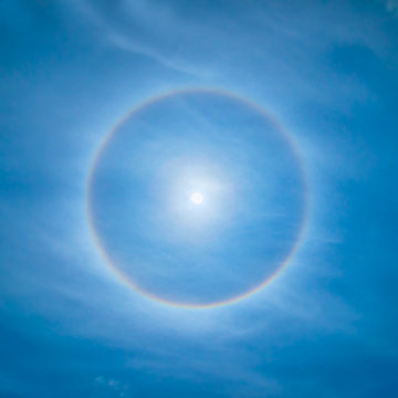 Sun rainbow circular halo phenomenon