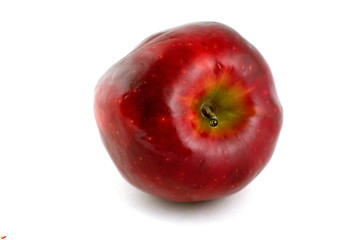 Яблоко красное на белом фоне