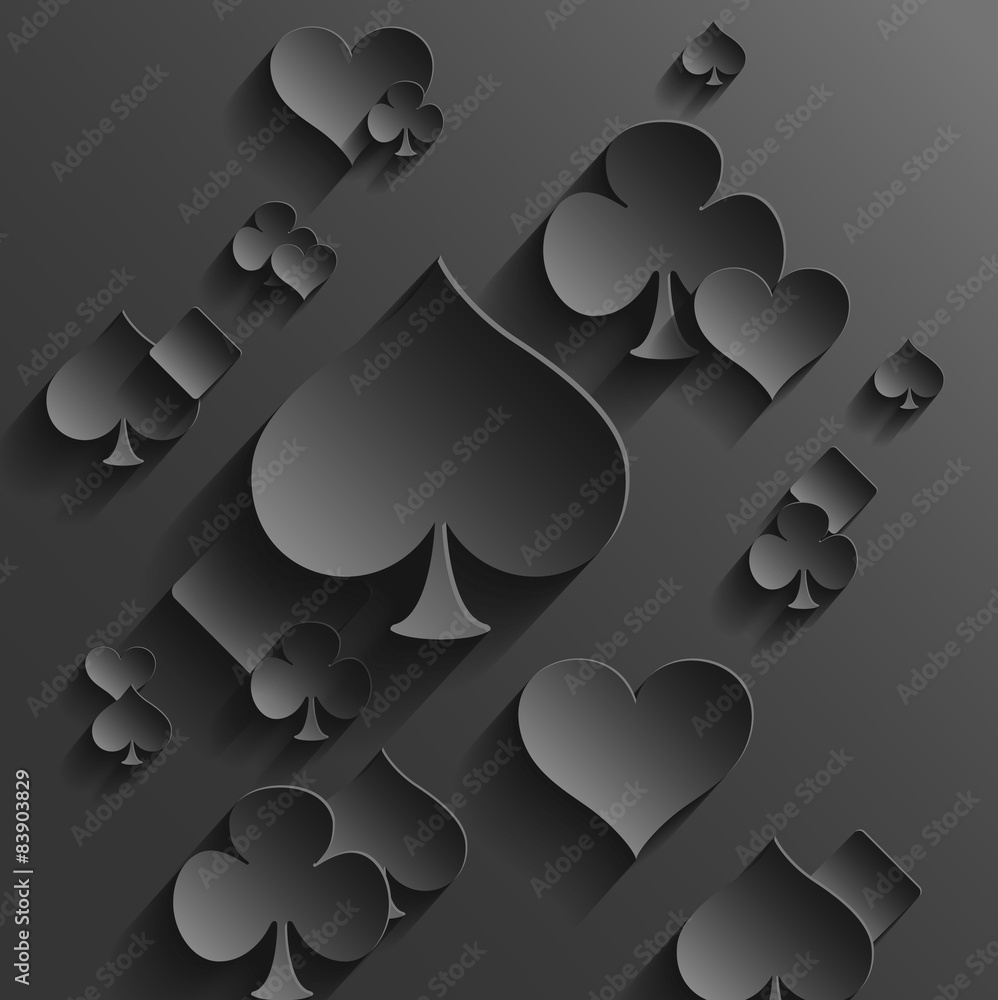 Wall mural Abstract Background with Playing Cards Elements