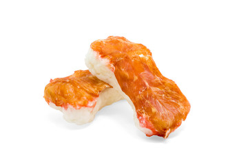 Dog snack ,dried chicken meat wrap with milk dog bone