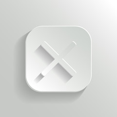 Obraz premium Cancel icon - vector white app button