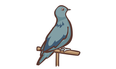 gray dove stand on the log vector