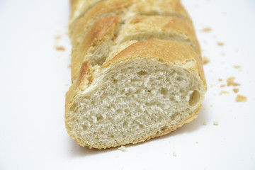 Barra de pan cortada