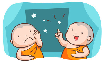 neophyte had a toothache at night vector