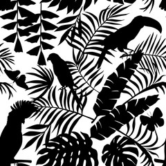 tropical silhouette seamless background