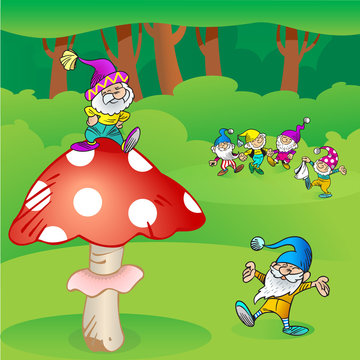 gnomes and mushroom