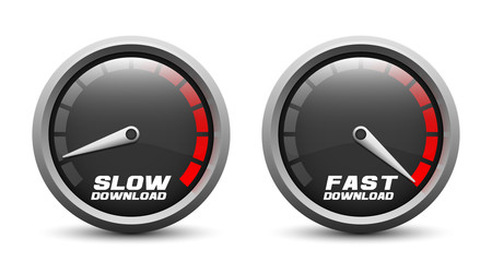 Slow and fast download speed icons
