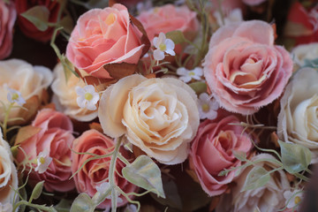 Beautiful rose of artificial flowers