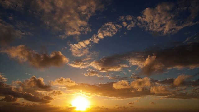 Amazing cloudy sunrise time lapse