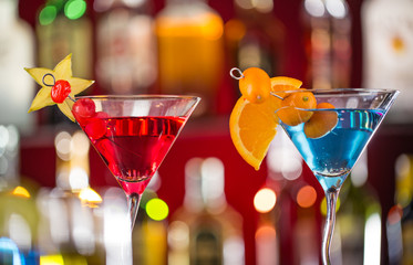 Cocktail on bar desk