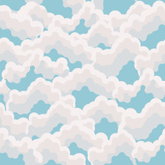 Seamless pattern. Clouds. Autumn. Pastel colors. 