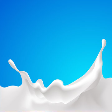 vector splash of milk design - illustration with blue background