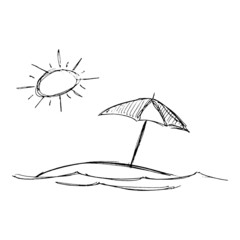 illustration of the sun and a parasol