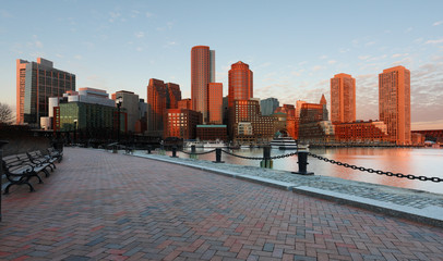 Boston Financial District at Sunrise, Boston, Massachusetts