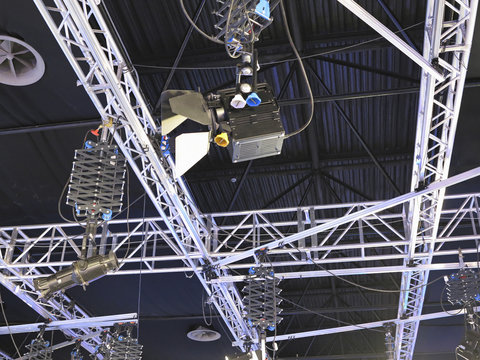 structures of tv studio illumination equipment and projectors
