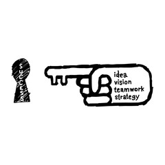 doodles hand with word key to success, 