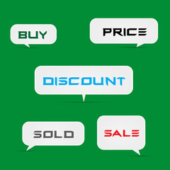 Bubbles with different inscriptions vector illustration