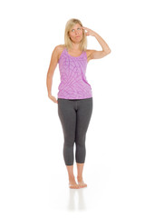 Fototapeta premium Model isolated despair gun