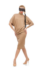 Beautiful fashionable woman isolated on white