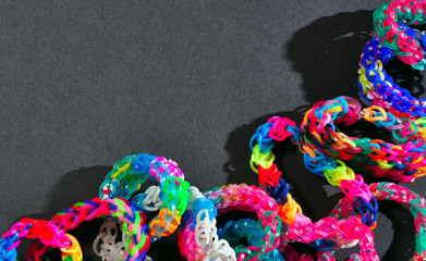 rainbow colors rubber bands loom bracelets